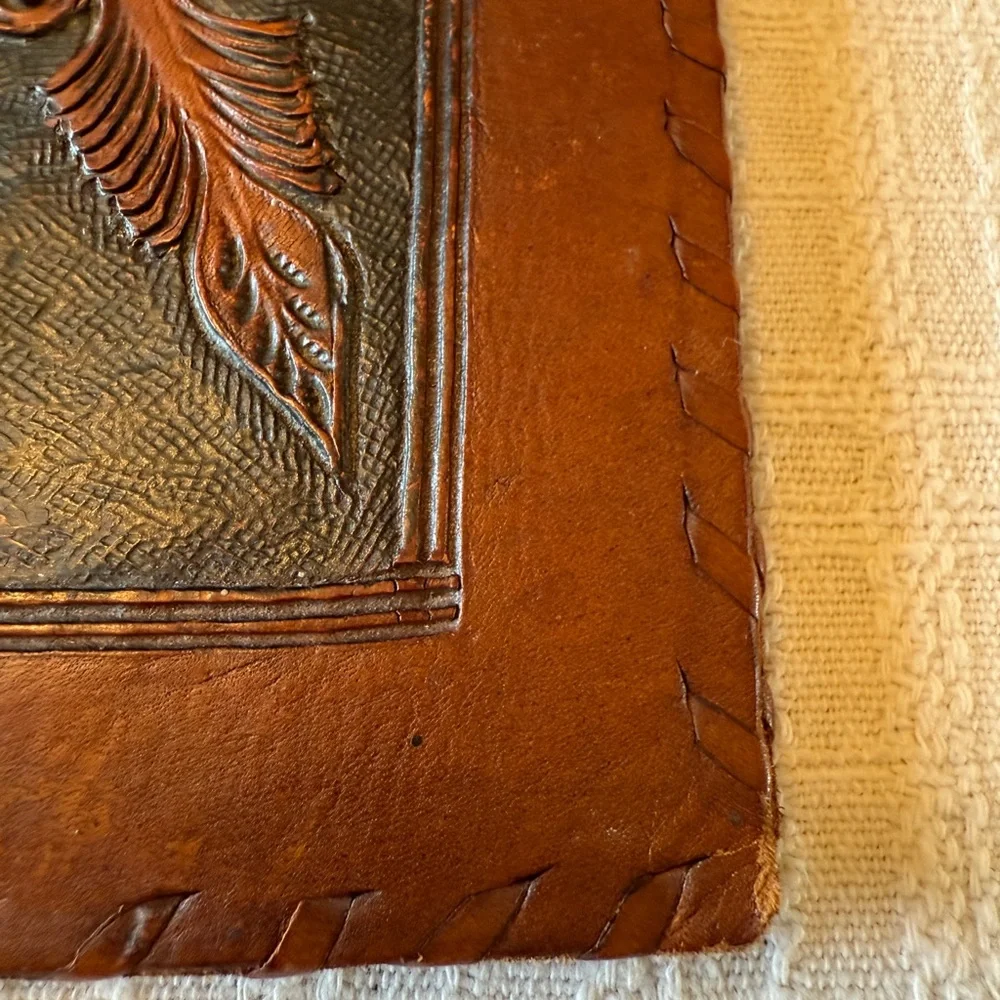 Vintage Embossed Hand Tooled Handmade South American Leather Folio